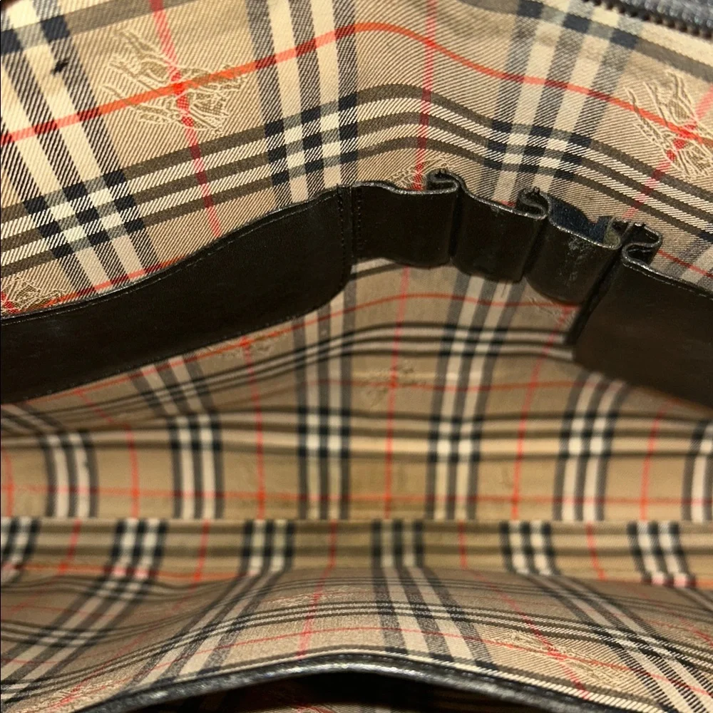 Burberry Black Textured Leather Bag Authentic